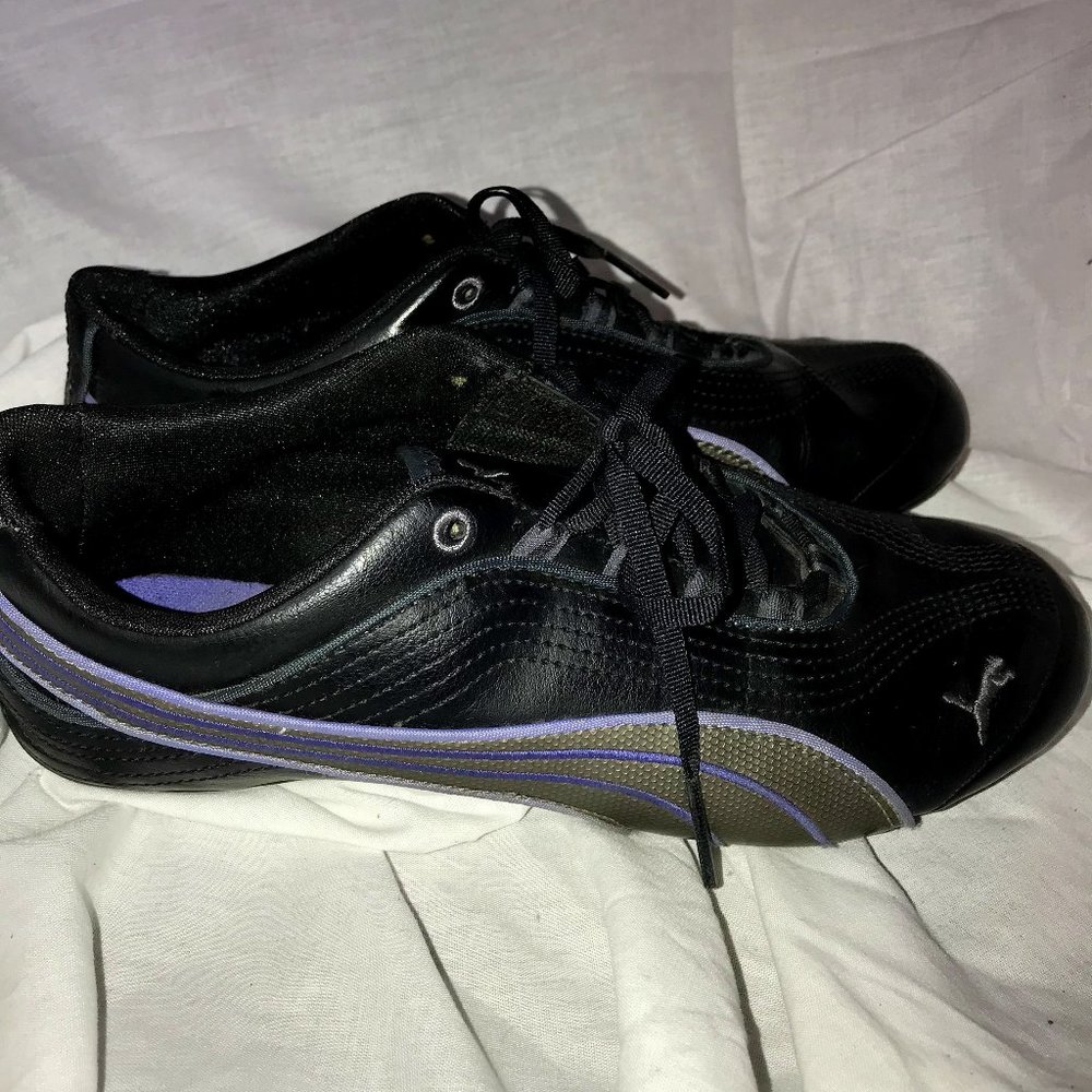PUMA Women's 8.5 EUC Black/Pewter/Purple